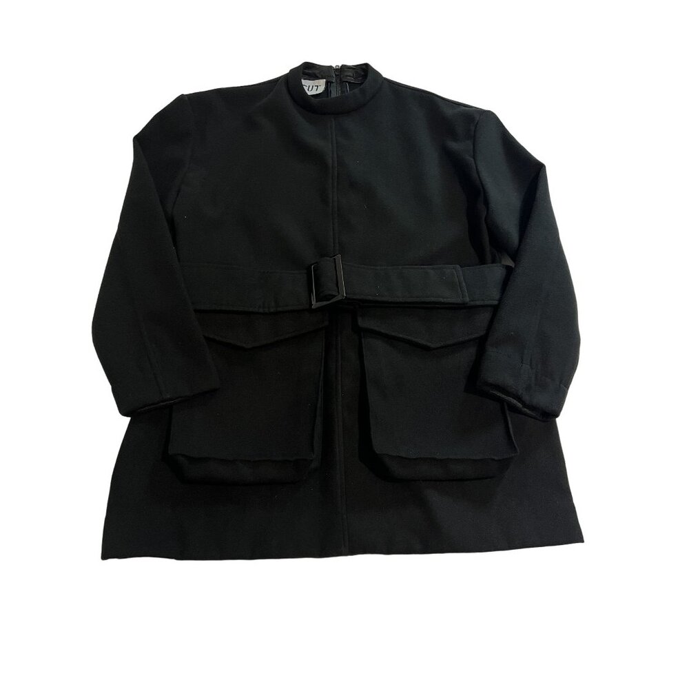 Studio Cut Patch Pocket Jacket Dress in Black